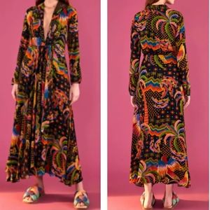 FARM Rio Sz. Small Macaw Island Maxi Dress